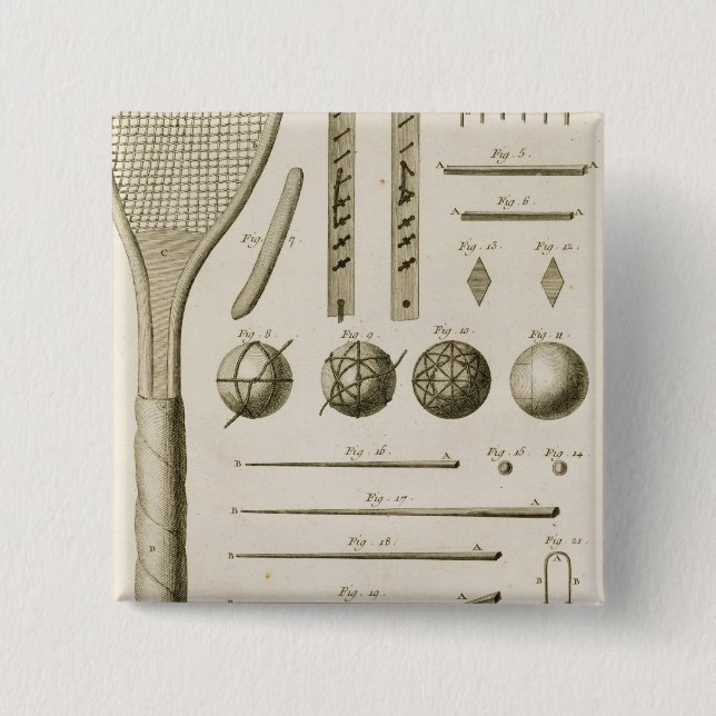 Chapa Cuadrada Señales de las estafas y del billar de tenis, del (Anverso)