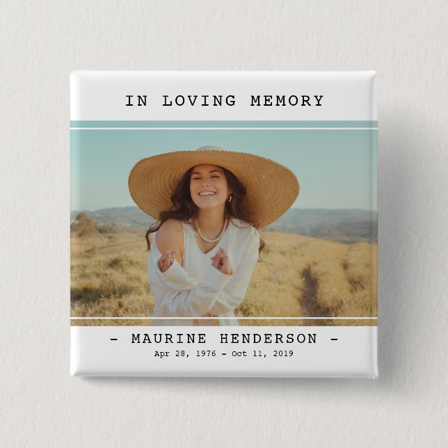 Chapa Cuadrada Sencillo Moderno En Memoria Foto Memorial  (Anverso)