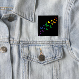 Chapa Cuadrada Sendero de la Mariposa del Arcoíris LGBTQ