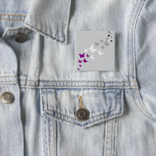 Chapa Cuadrada Sendero de la Mariposa del Orgullo Asexual