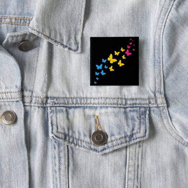 Chapa Cuadrada Sendero de Mariposas Orgullo Pansexual (In situ)