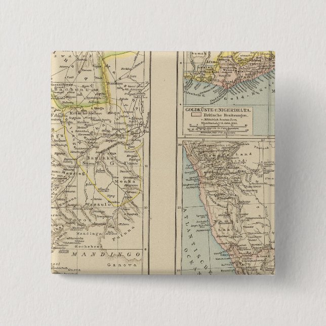 Chapa Cuadrada Senegtambién, Goldkuste, Mapa del Atlas de Kapland (Anverso)