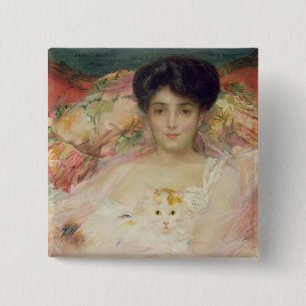 Chapa Cuadrada Señora con un gato, 1904