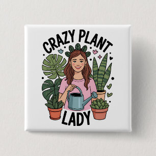 Chapa Cuadrada Señora de las Plantas Loca