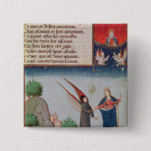 Chapa Cuadrada Señora Philosophy lleva Boethius en vuelo