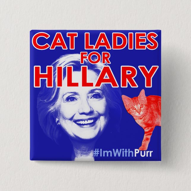 Chapa Cuadrada Señora Pride Button del gato de ImWithPurr (Anverso)