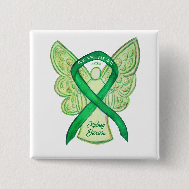 Chapa Cuadrada Sensibilización sobre la enfermedad renal Cinta An (Anverso)