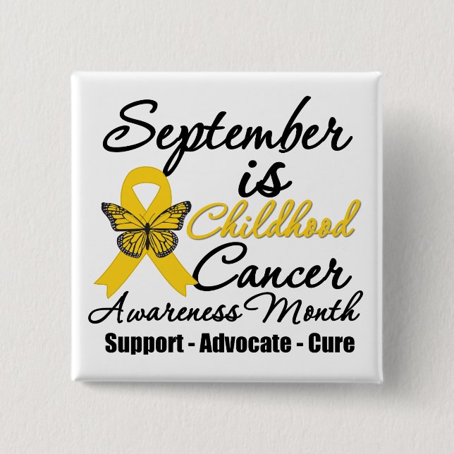 Chapa Cuadrada Septiembre es mes de concientización sobre el cánc (Anverso)
