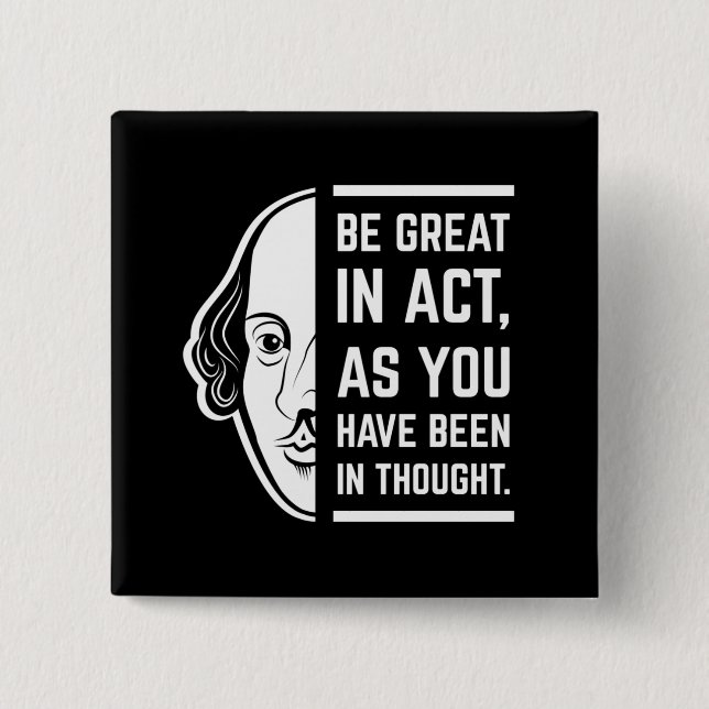 Chapa Cuadrada Ser Excelente En Acto Shakespeare Thespian Cita (Anverso)