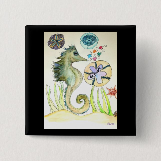 Chapa Cuadrada Ser una buena acuarela de los ahorradores de mar y (Anverso)