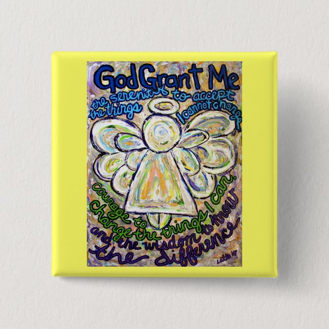 Chapa Cuadrada Serenity Prayer Angel Art Paintant (Anverso)