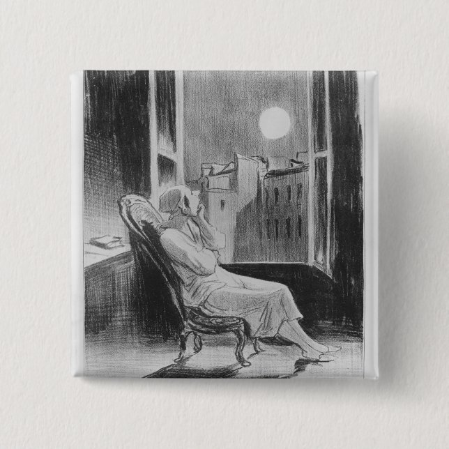 Chapa Cuadrada Serie "Bas-Bleus de Les", luna de O (Anverso)