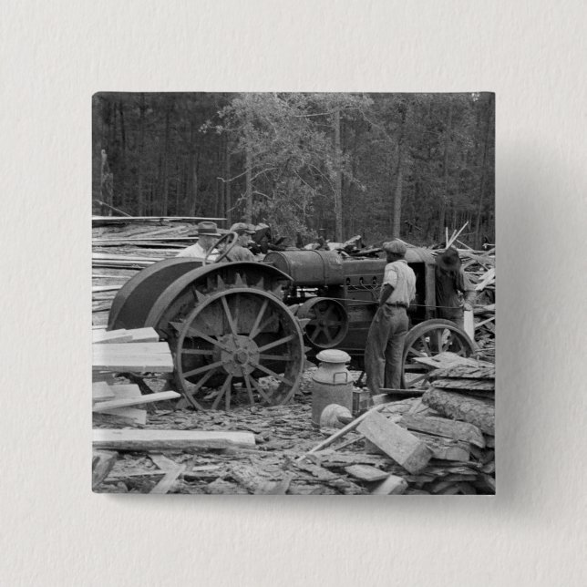 Chapa Cuadrada Serrería vieja Tractor, 1935 (Anverso)