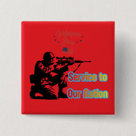 Chapa Cuadrada Service To Nation bright red