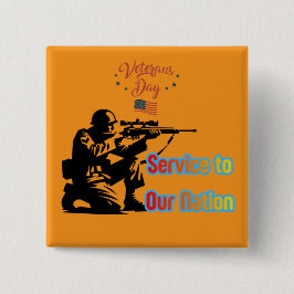 Chapa Cuadrada Service To Nation naranja