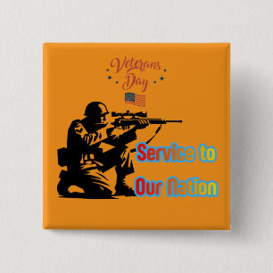 Chapa Cuadrada Service To Nation naranja