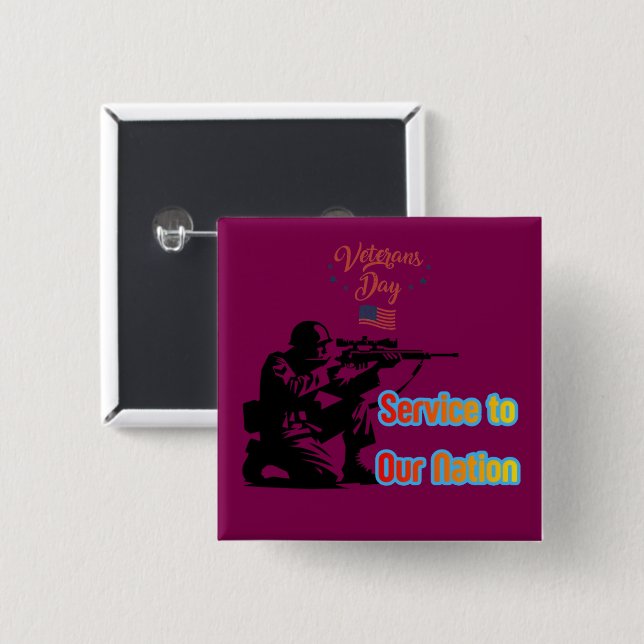 Chapa Cuadrada Service To Nation wine (Anverso y reverso)