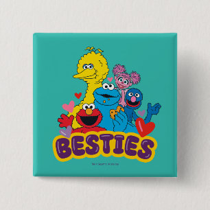 Chapa Cuadrada Sesame Street Valentine Besties