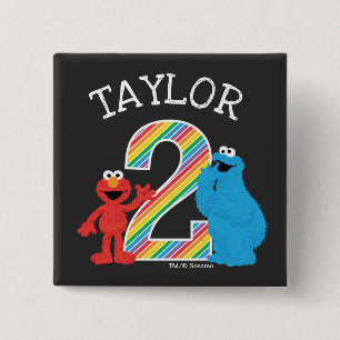 Chapa Cuadrada Sésamo Street Pals Chalkboard Arcoiris segundo cum