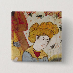 Chapa Cuadrada Shah Abbas I y un ofrecimiento del cortesano