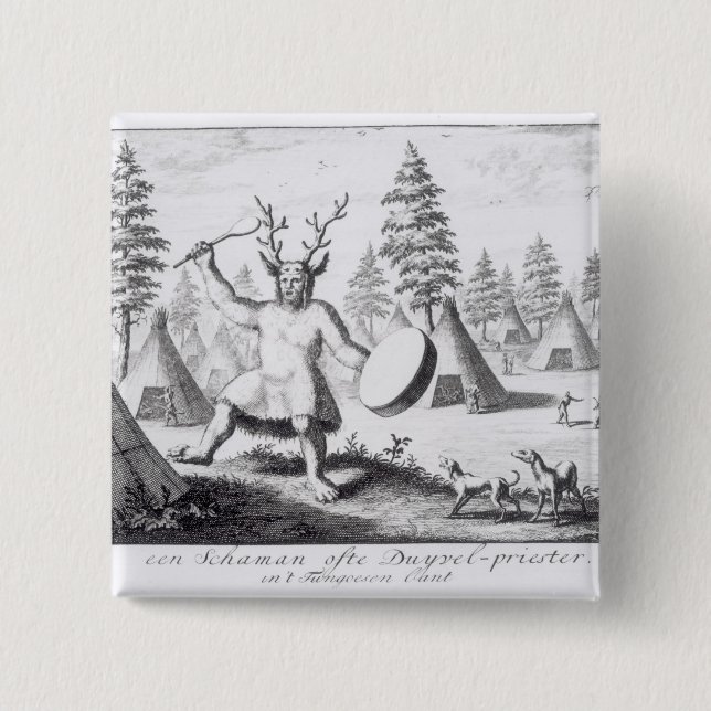 Chapa Cuadrada Shaman del nativo americano (Anverso)