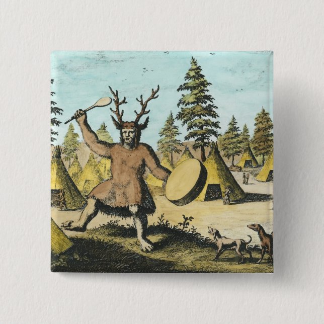 Chapa Cuadrada Shaman del nativo americano (Anverso)