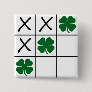 Chapa Cuadrada Shamrock Tic Tac Toe