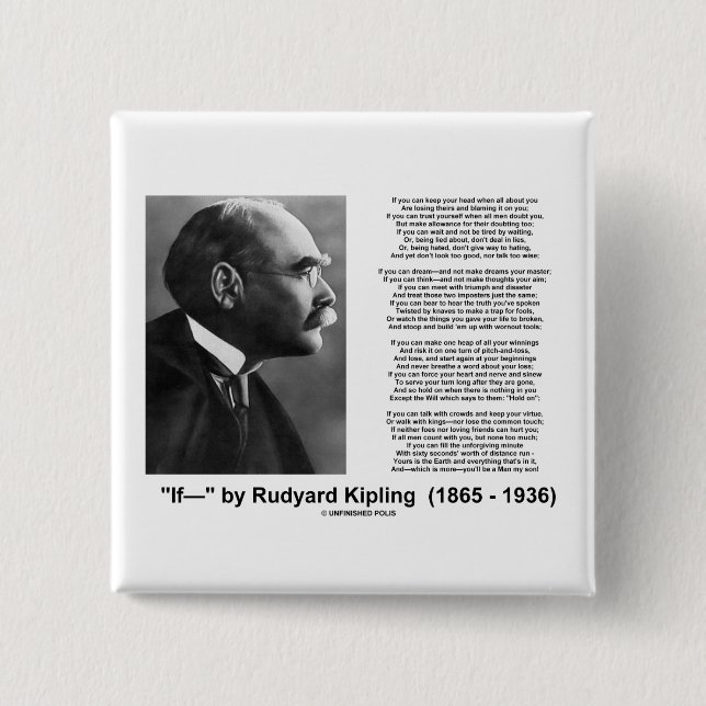 Chapa Cuadrada "Si" poema de Rudyard Kipling (Anverso)