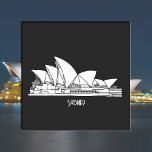Chapa Cuadrada Sídney Opera House Australia dibujo souvenir<br><div class="desc">Sídney Opera House Australia dibujo souvenir</div>