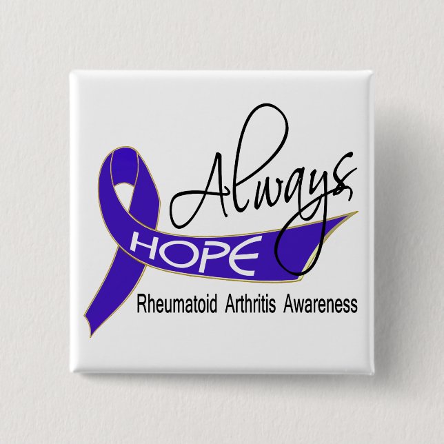 Chapa Cuadrada Siempre artritis reumatoide de la esperanza (Anverso)