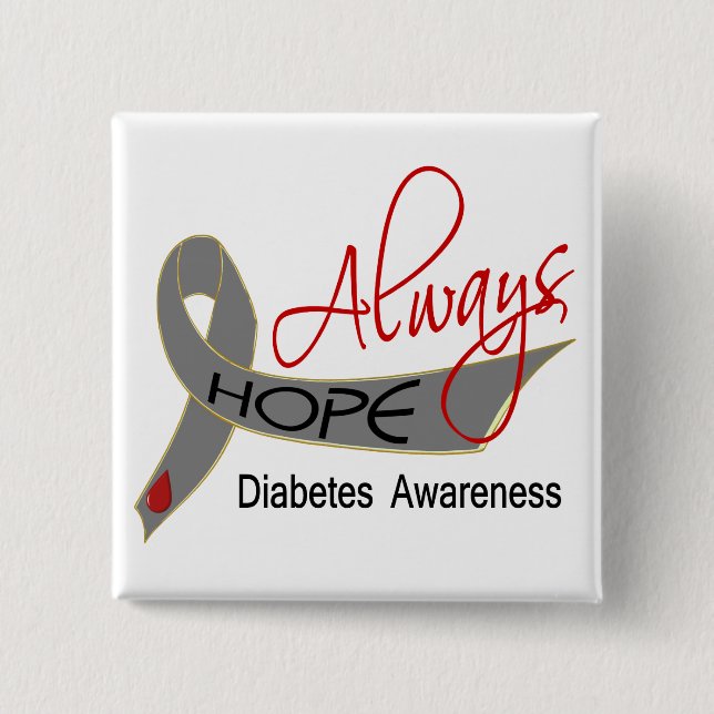 Chapa Cuadrada Siempre diabetes de la esperanza (Anverso)