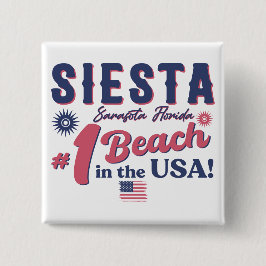 Chapa Cuadrada Siesta Key Florida Vintage Souvenir FL Retro Beach