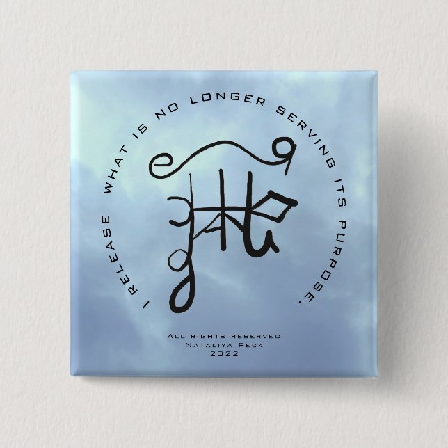 Chapa Cuadrada Sigil arte por la liberación y dejar ir (Anverso)