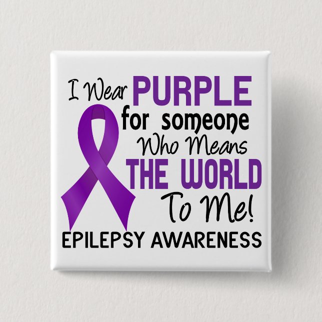 Chapa Cuadrada Significa el mundo a mí la epilepsia 2 (Anverso)