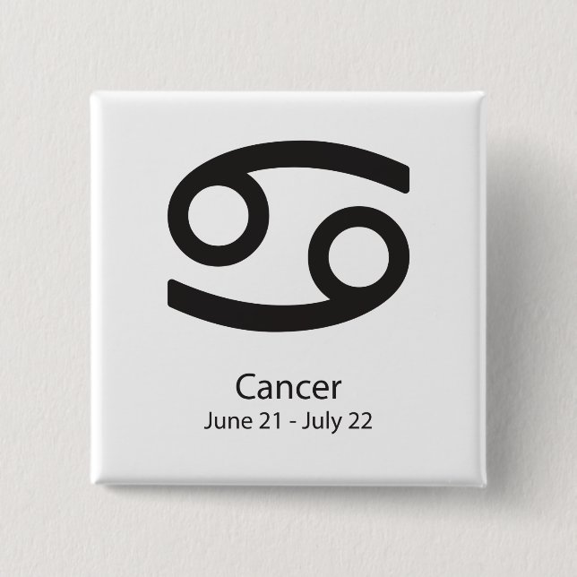 Chapa Cuadrada Signo de cáncer de zodiaco del 21 de junio al 22 d (Anverso)