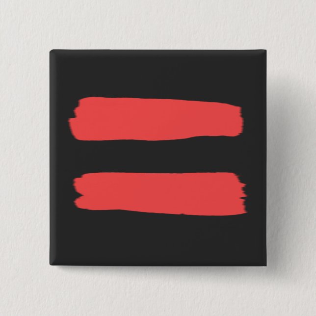 Chapa Cuadrada Signo de igualdad con la pintura roja (Anverso)