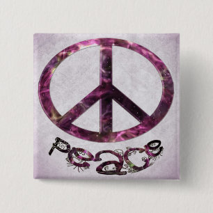 Chapa Cuadrada Signo de la paz bonito único