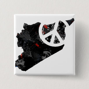 Chapa Cuadrada Signo de la paz de moda de Siria con el mapa sirio