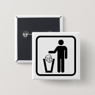 Chapa Cuadrada signo de la trompa de basura