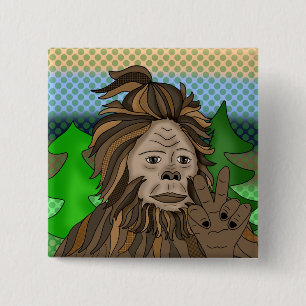 Chapa Cuadrada Signo de paz Sasquatch