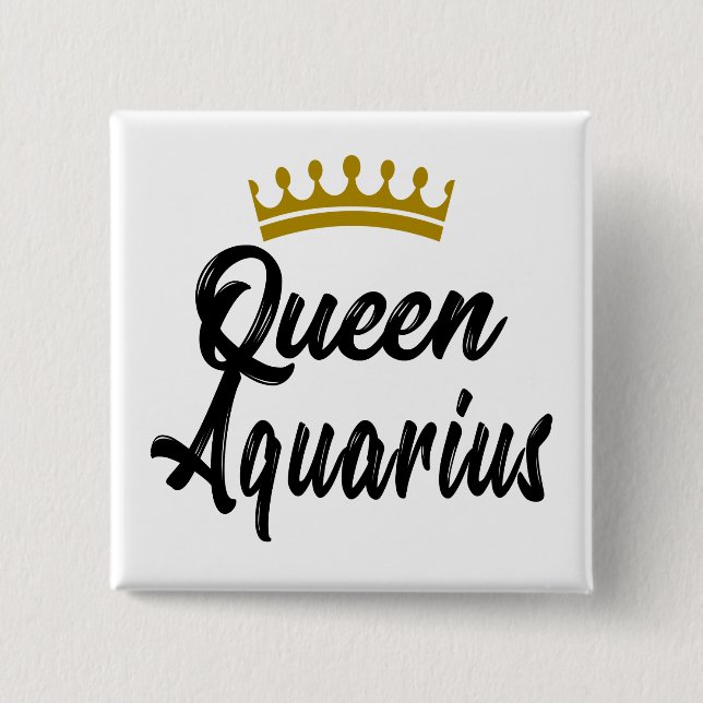 Chapa Cuadrada Signo estrella del horóscopo Reina Aquarius Zodiac (Anverso)