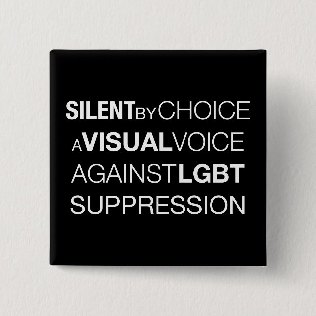 Chapa Cuadrada Silencio por Choice Square Dark Button (Anverso)