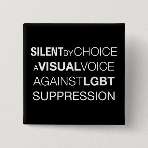 Chapa Cuadrada Silencio por Choice Square Dark Button