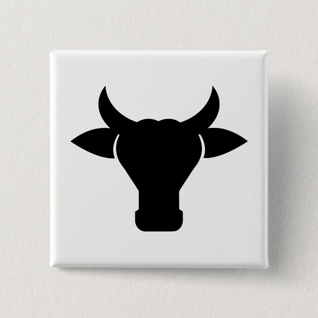 Chapa Cuadrada Silhouette Cow Head (Anverso)