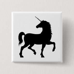 Chapa Cuadrada Silhouette de Unicorn