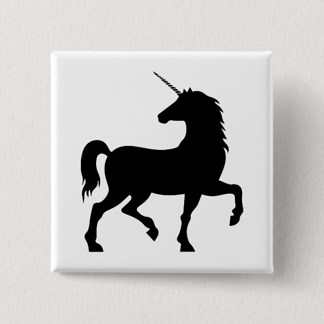 Chapa Cuadrada Silhouette de Unicorn (Anverso)