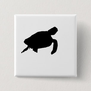 Chapa Cuadrada Silhouette Sea Turtle