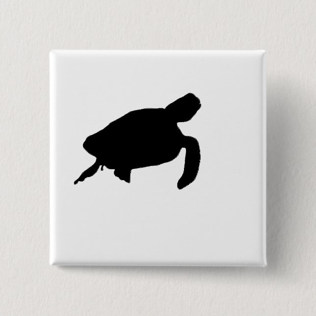 Chapa Cuadrada Silhouette Sea Turtle (Anverso)