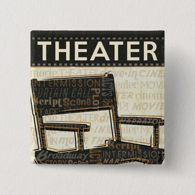 Chapa Cuadrada Silla de la película del vintage (Anverso)