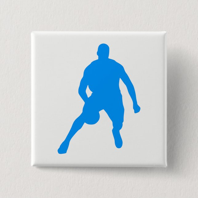 Chapa Cuadrada Silueta de baloncesto (Anverso)